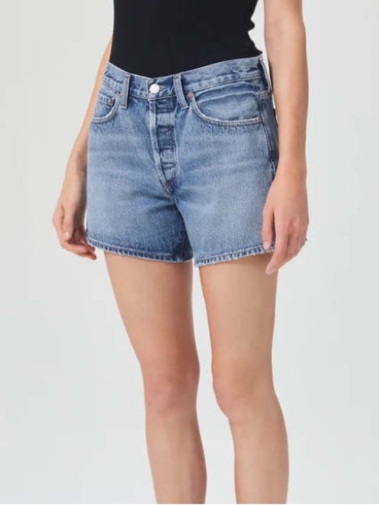 Agolde Pants - AGOLDE Parker Long Denim Button Fly Shorts Occurrence Wash Size 33
